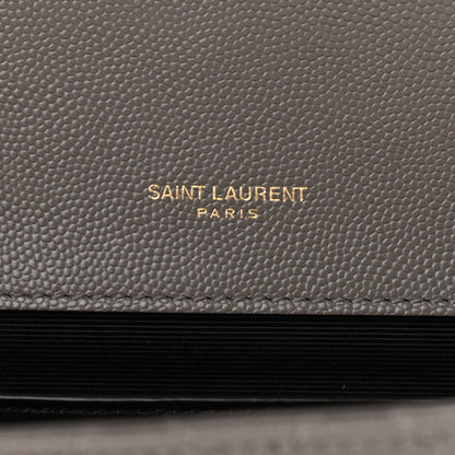 Saint Laurent Grain De Poudre Textured Mixed Matelasse Medium Triquilt Monogram Satchel Earth 7 of 10