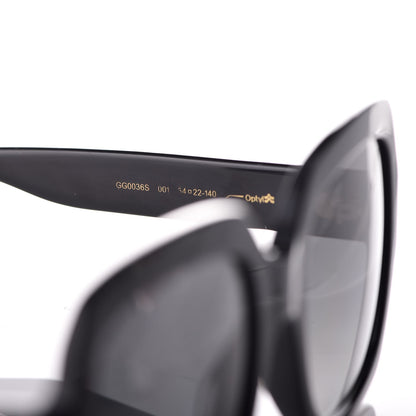 Gucci Oversize Square GG 0036S Sunglasses Black 7 of 7
