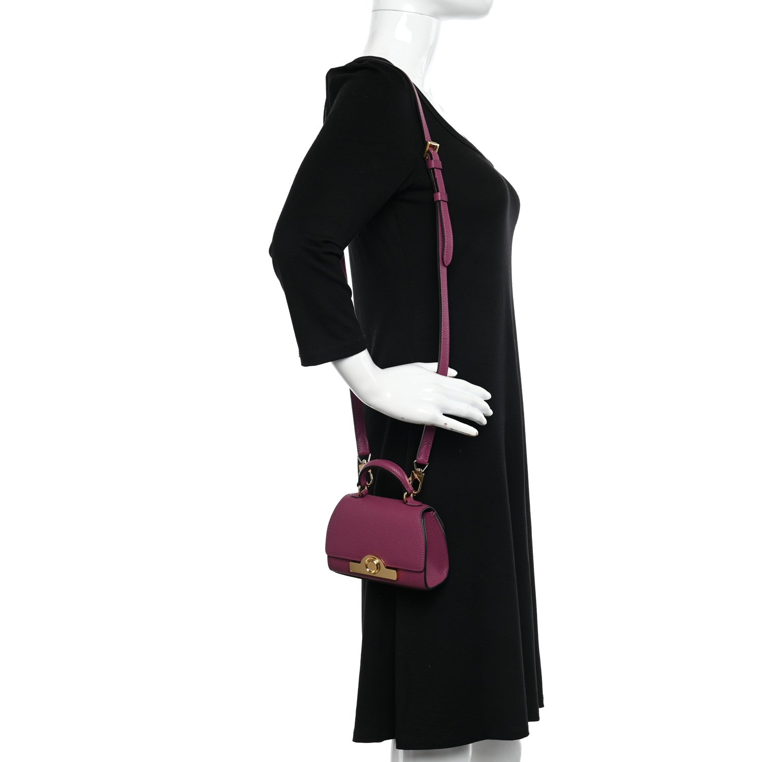 Moynat Taurillon Blush Rejane Nano Eggplant 2 of 12