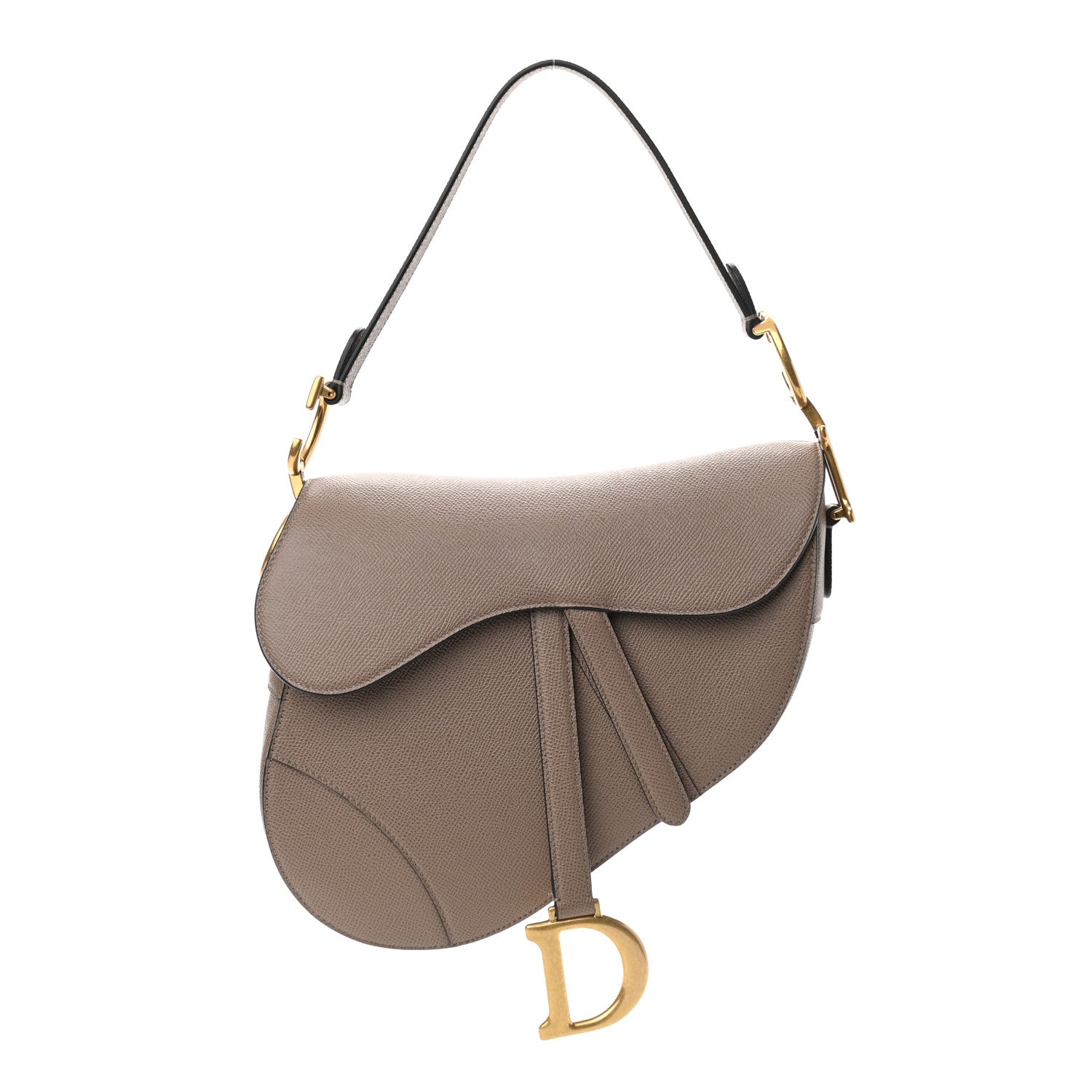 Christian Dior Grained Calfskin Saddle Bag Warm Taupe 1 of 11