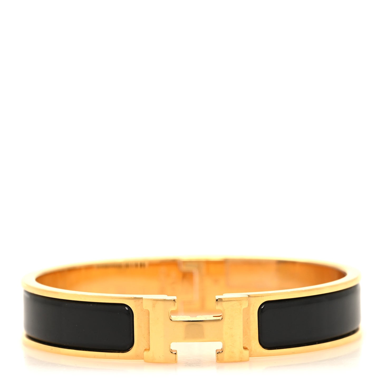 Enamel Narrow Clic Clac H Bracelet GM Black