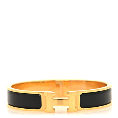 Hermes Enamel Narrow Clic Clac H Bracelet GM Black 1 of 5