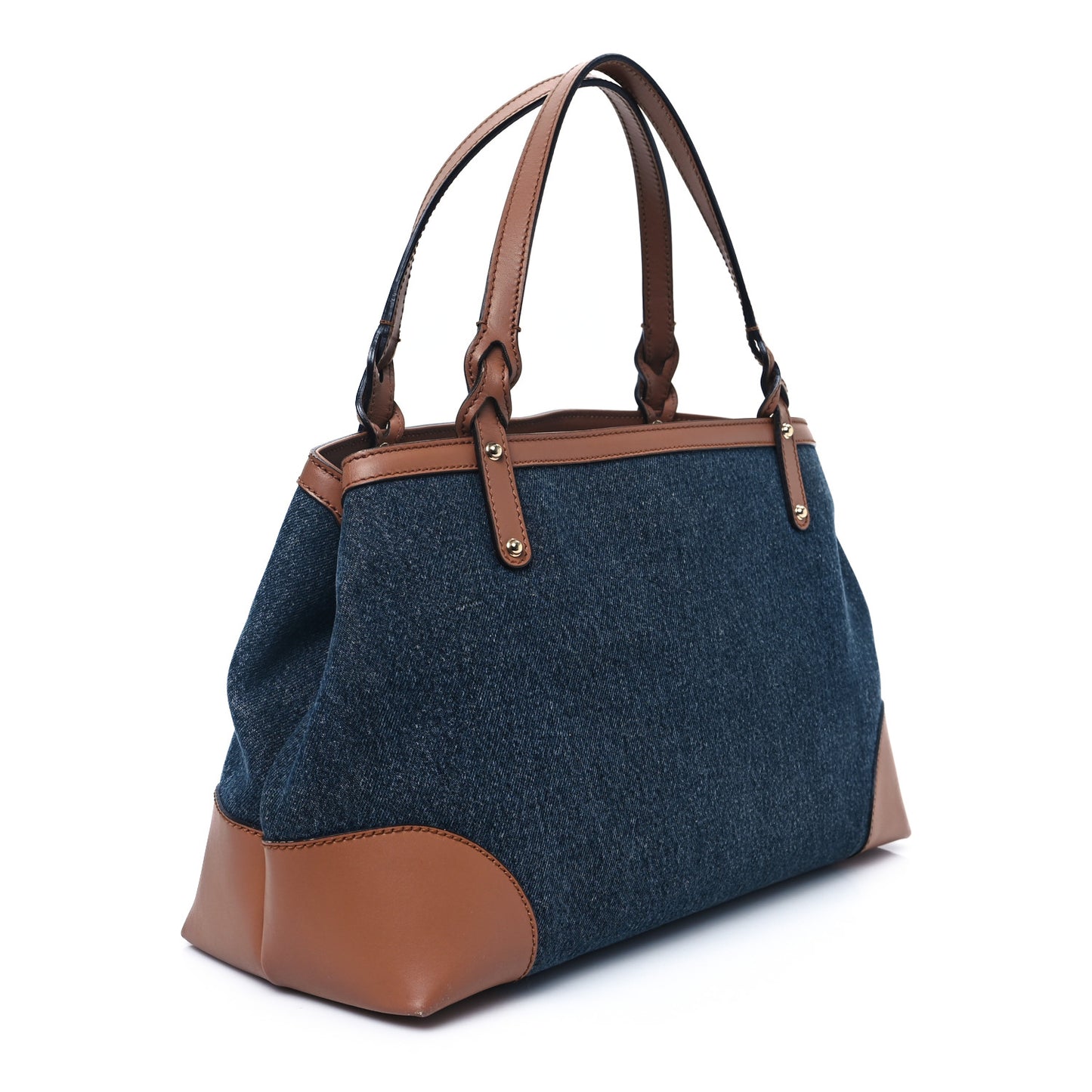 Denim Calfskin Tote Brown