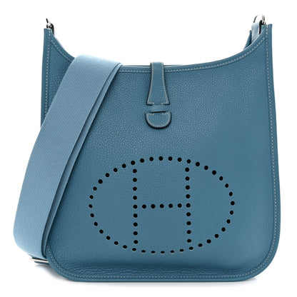 Hermes Taurillon Clemence Evelyne III PM Blue Jean 1 of 11