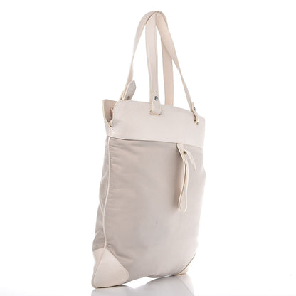 Burberry Canvas Calfskin Crest Embroidered Flat Tote White 3 of 15