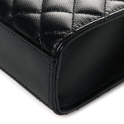 Saint Laurent Grain De Poudre Textured Mixed Matelasse Triquilt Medium Monogram Satchel Black 9 of 11