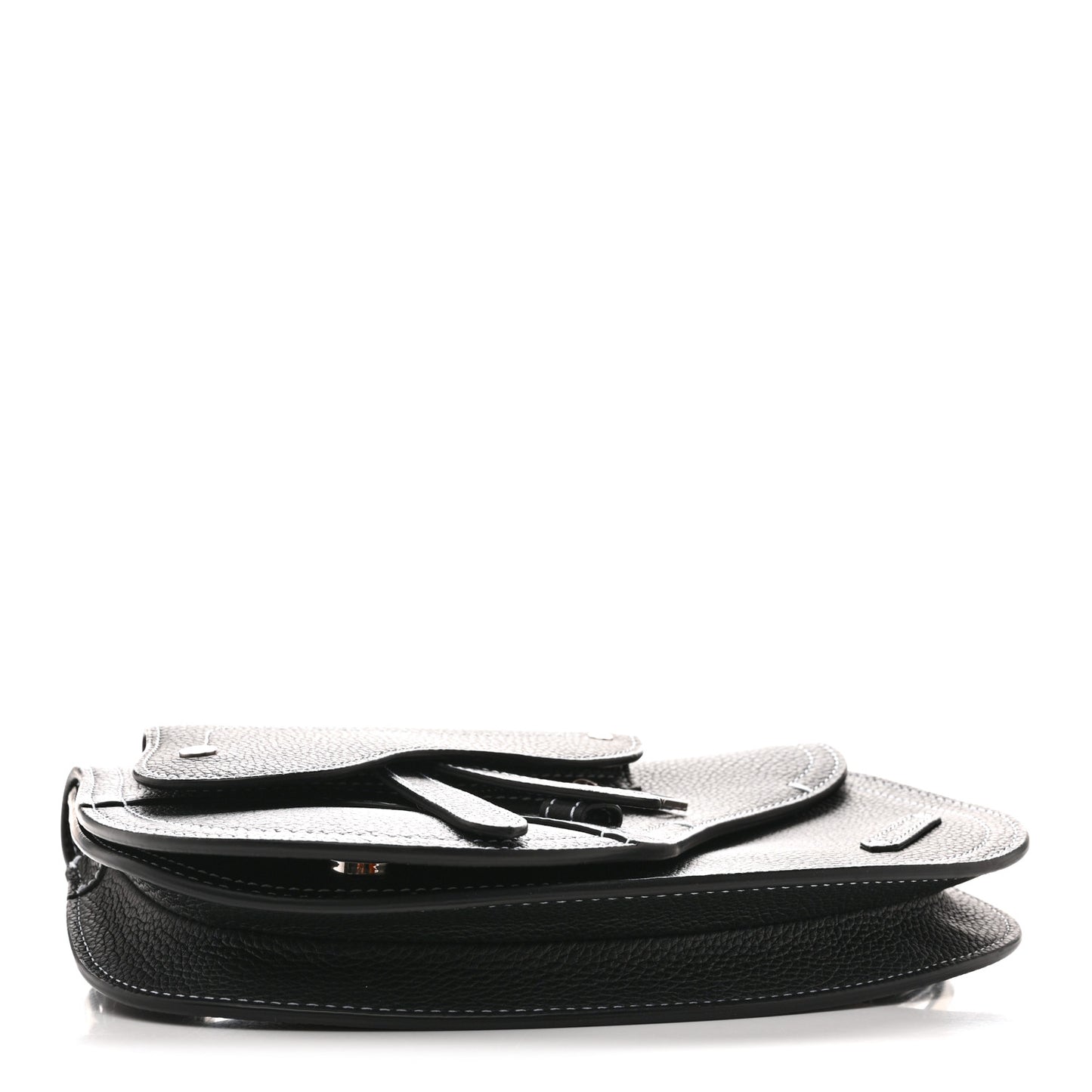 X KAWS Grained Calfskin Saddle Pouch Black