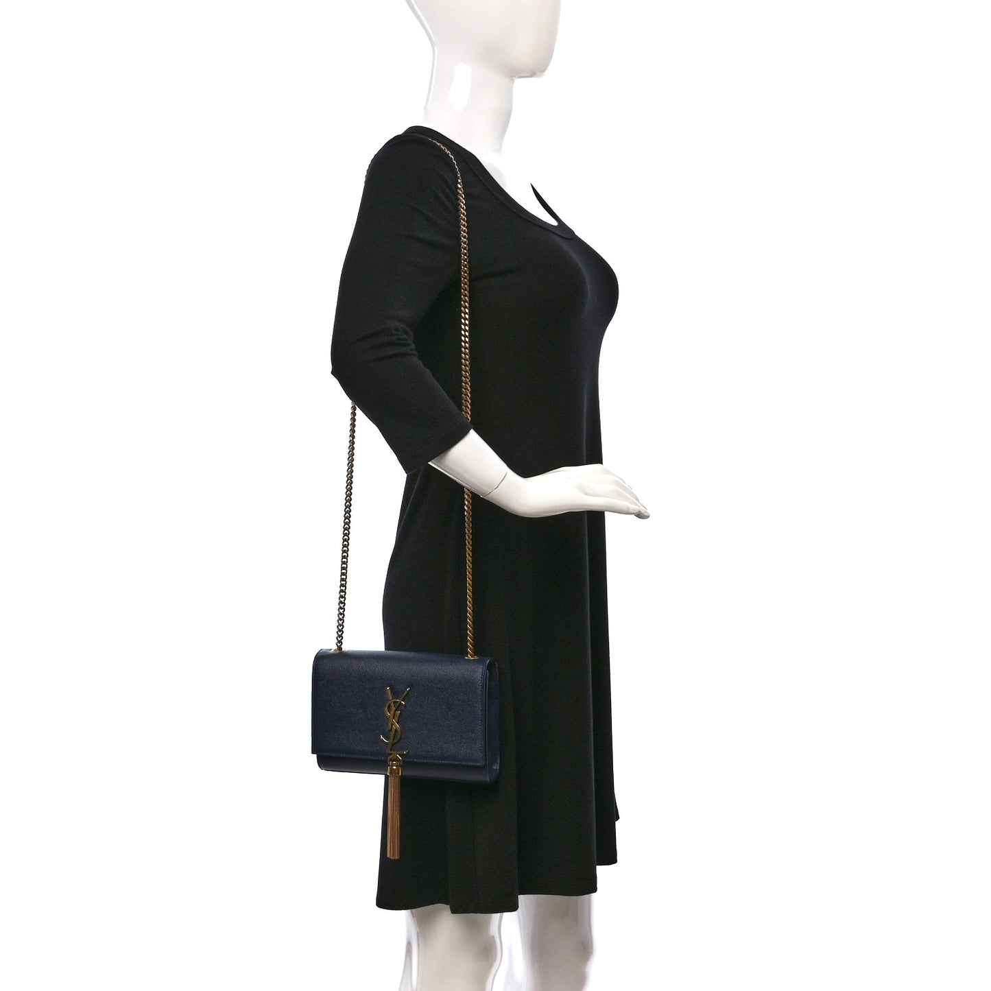 Grain De Poudre Small Classic Monogram Kate Tassel Satchel Blue