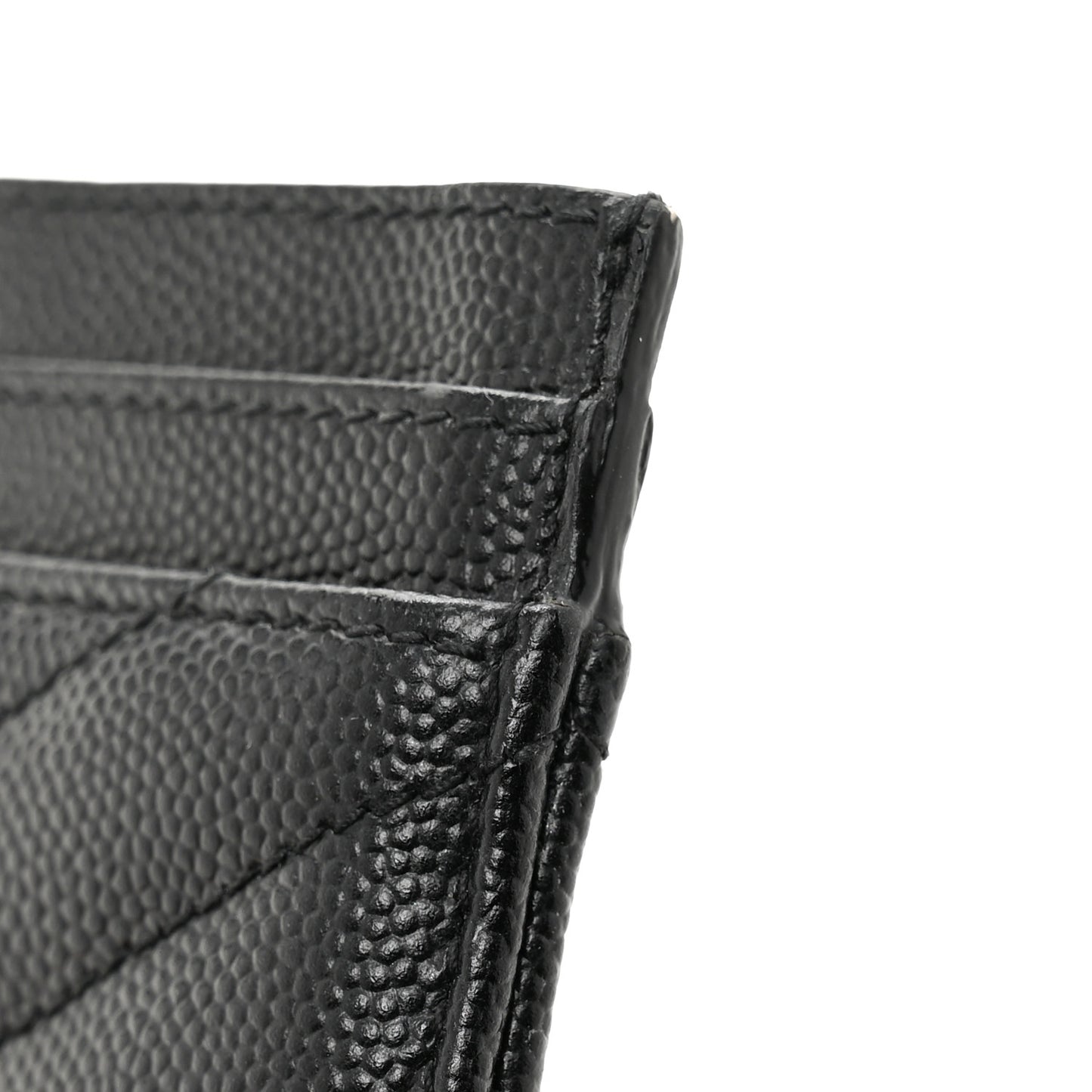 Grain De Poudre Matelasse Chevron Monochrome Monogram Credit Card Case Black