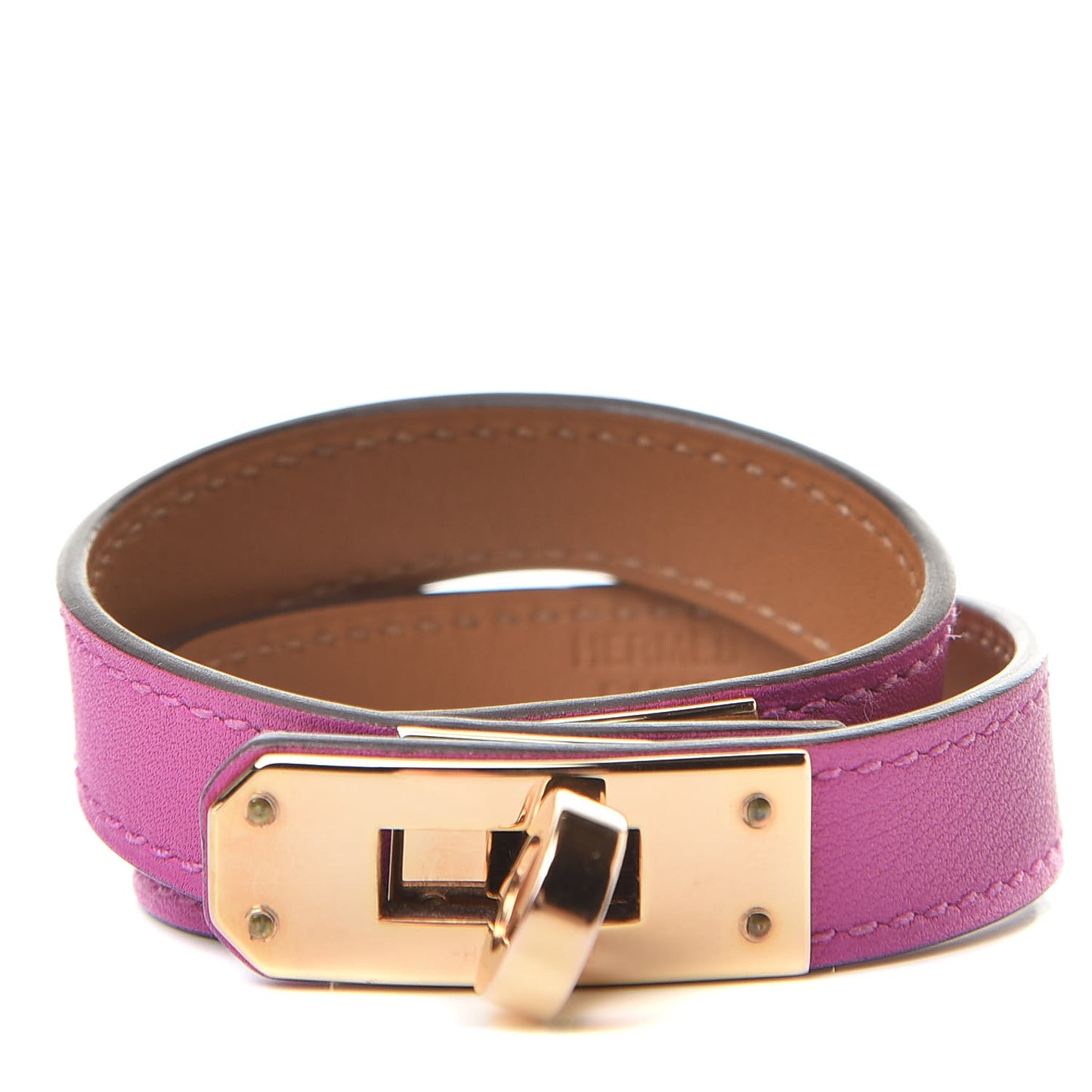 Swift Kelly Double Tour Bracelet T1 Rose Pourpre
