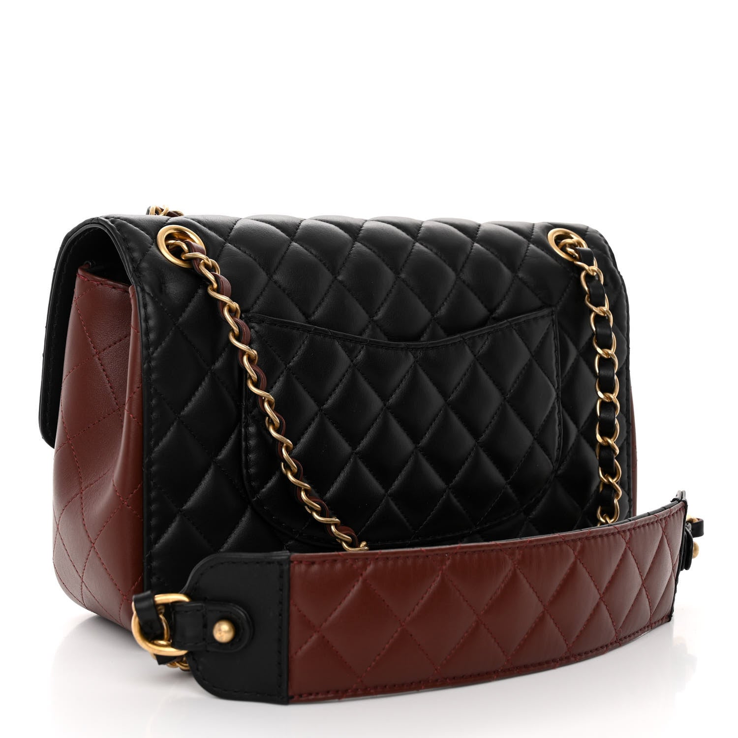 Chanel Calfskin Quilted Strap Into Flap Bag Black Brown 3 of 11