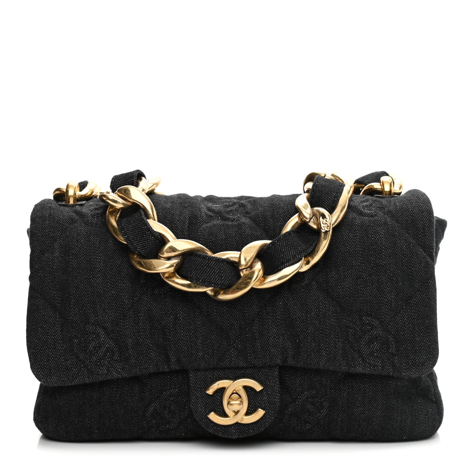 Chanel Denim Quilted Medium Funky Town Flap Black 1 of 8