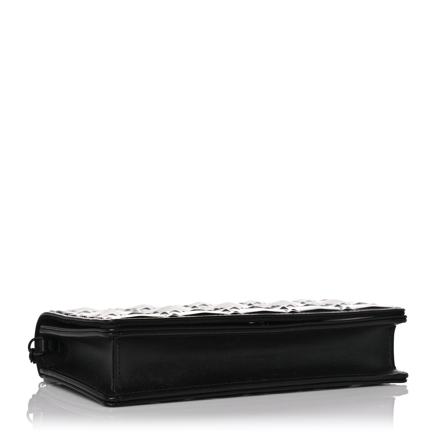 Calfskin Cannage Diamond Lady Dior Chain Wallet Black