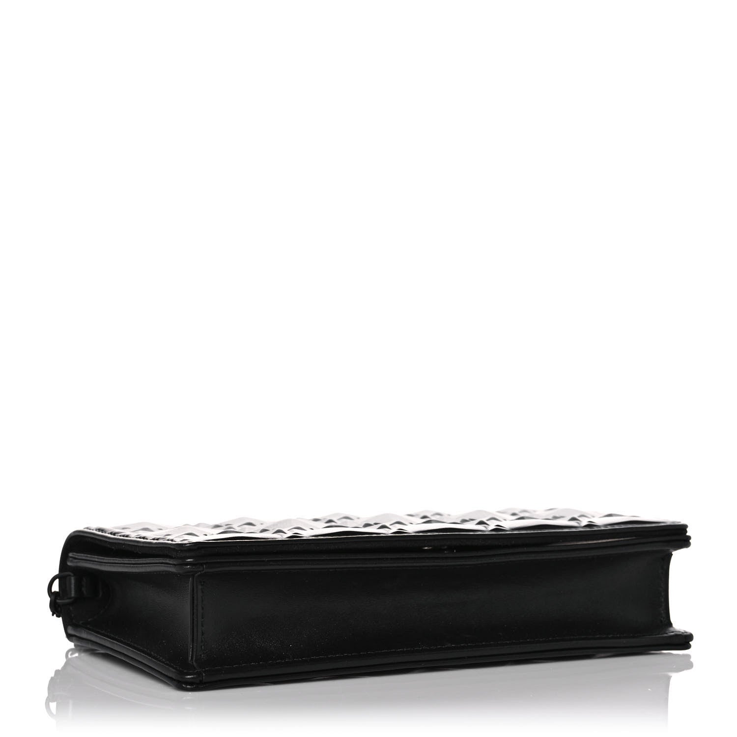 Christian Dior Calfskin Cannage Diamond Lady Dior Chain Wallet Black 3 of 10