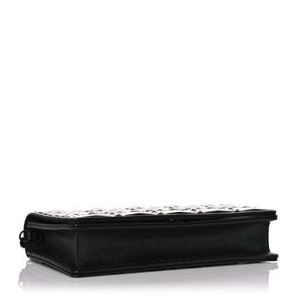 Christian Dior Calfskin Cannage Diamond Lady Dior Chain Wallet Black 3 of 10