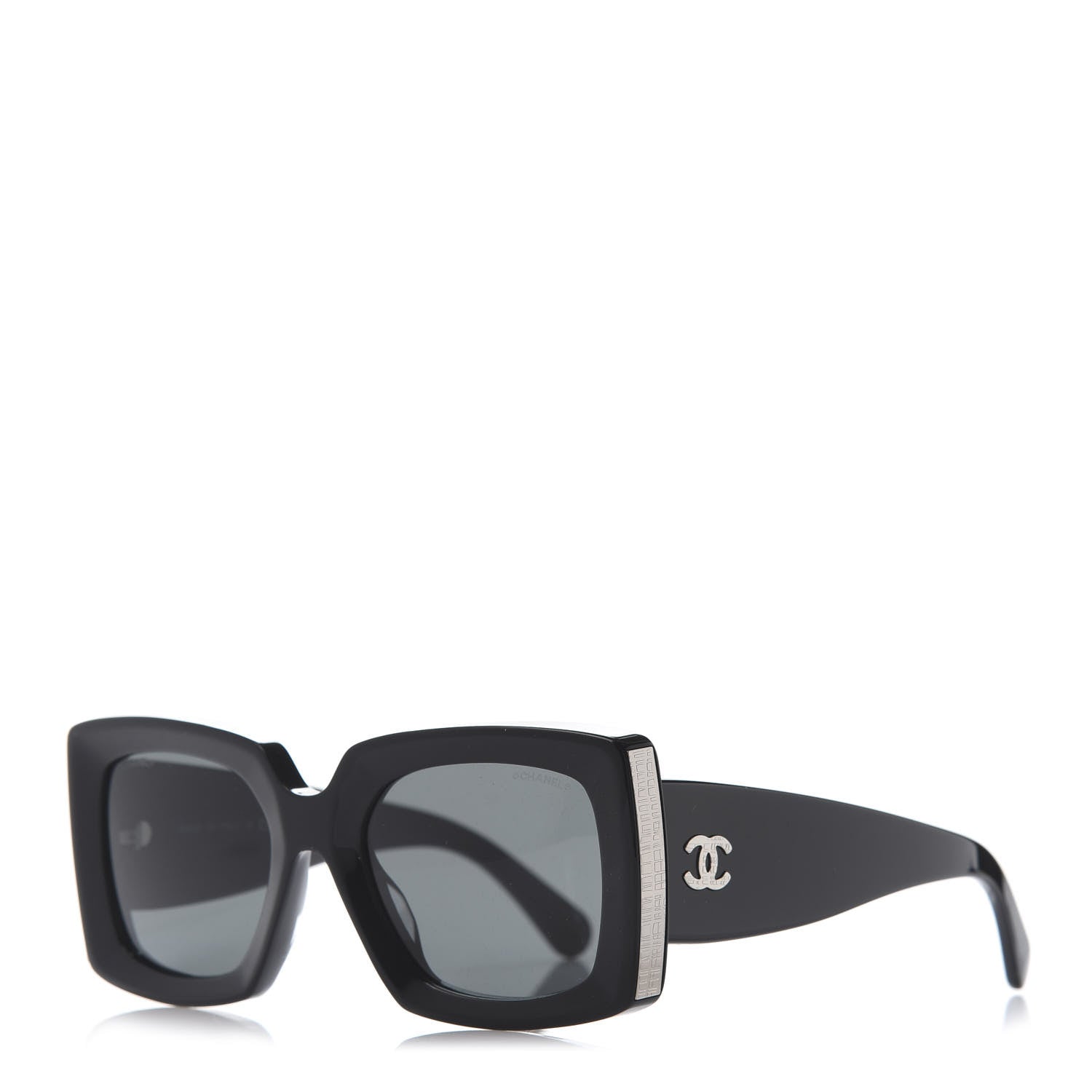 Chanel Acetate Rectangle Sunglasses 5435 Black 1 of 8