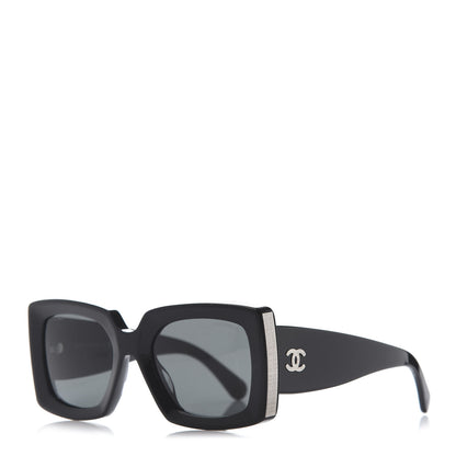 Chanel Acetate Rectangle Sunglasses 5435 Black 1 of 8