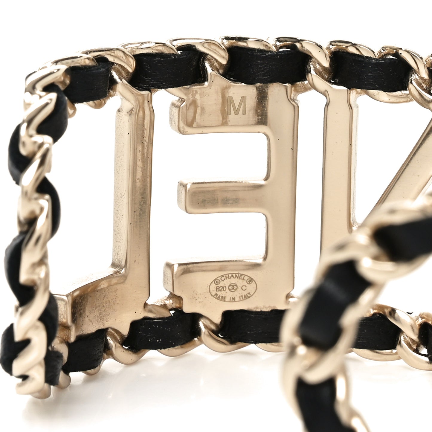 Lambskin Vintage Allure Cuff Bracelet M Black Gold