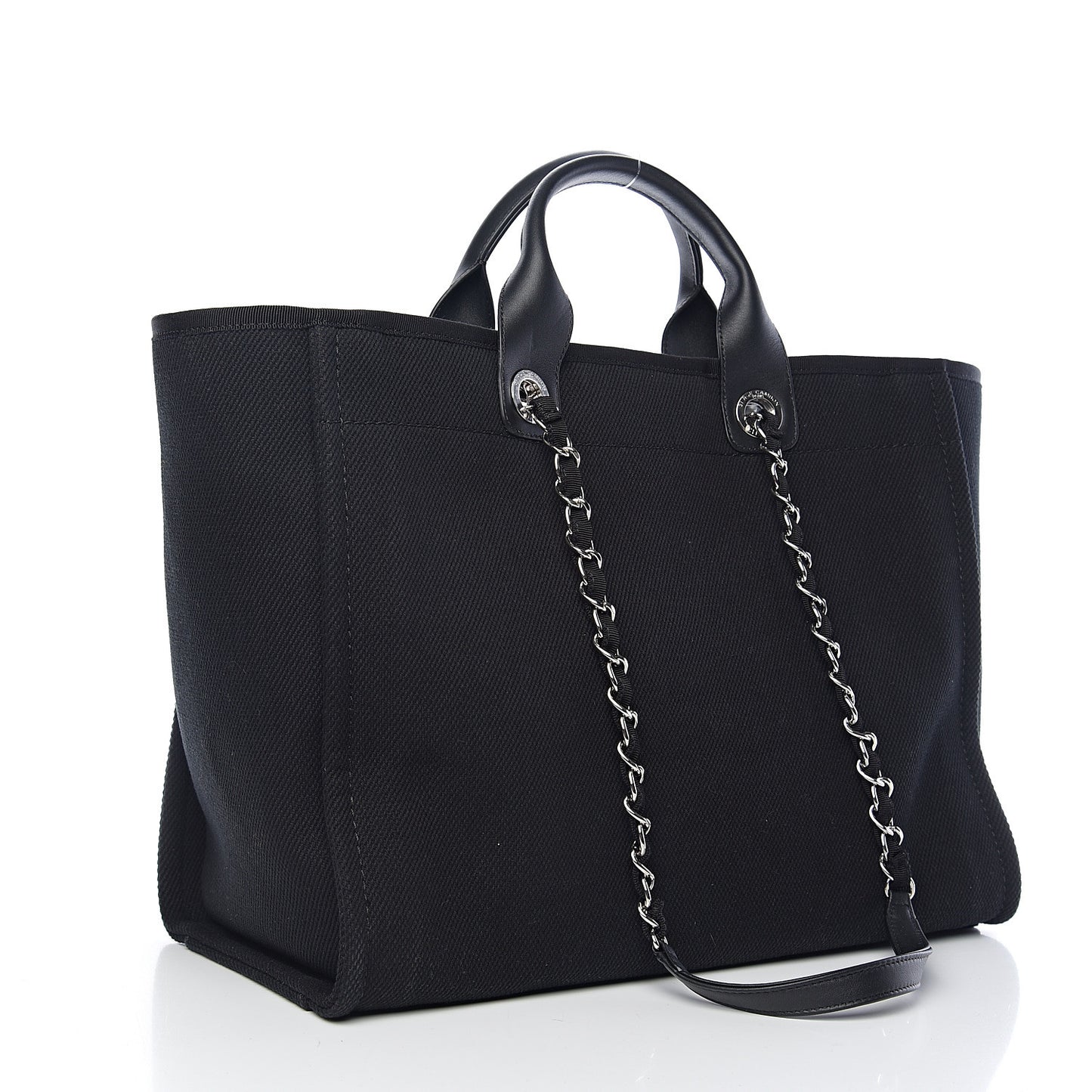 Canvas Pearl Medium Deauville Tote Black