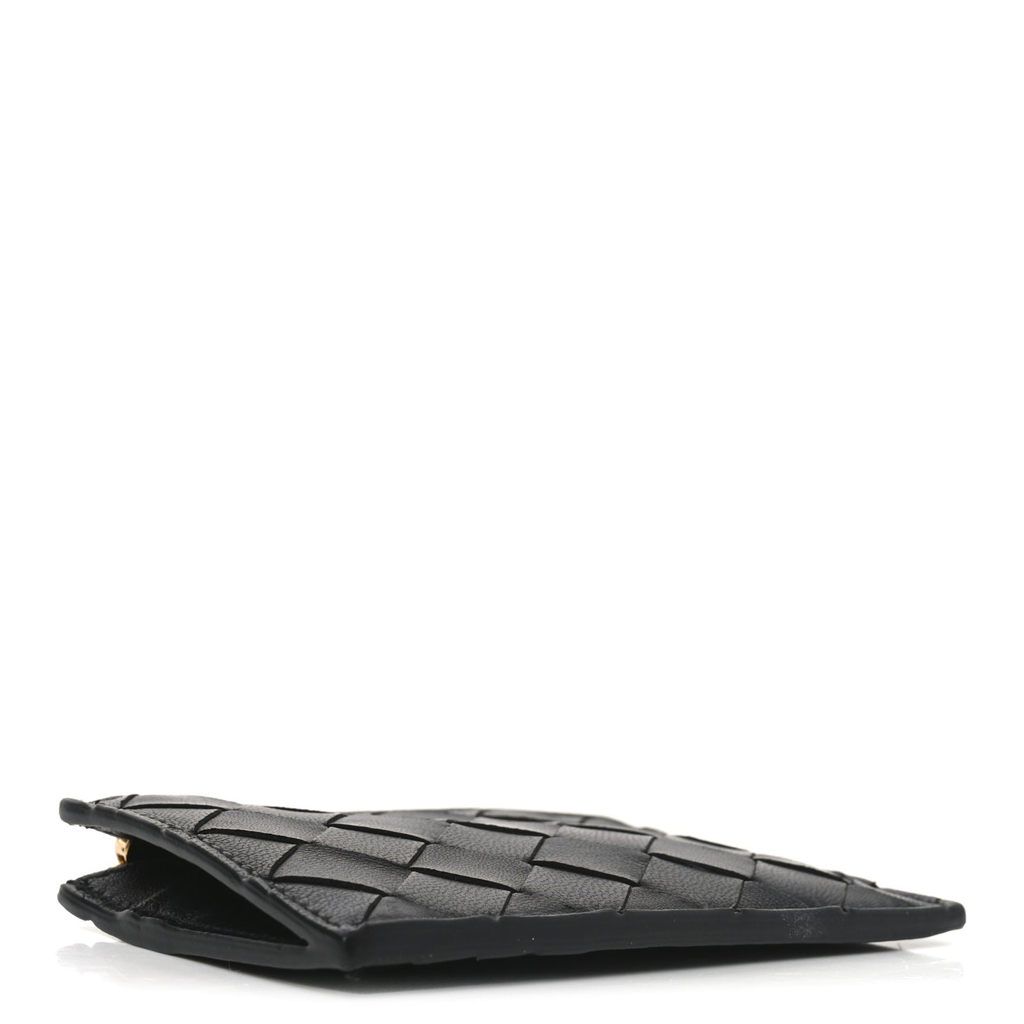 Nappa Intrecciato Key Pouch Zip Card Holder Black