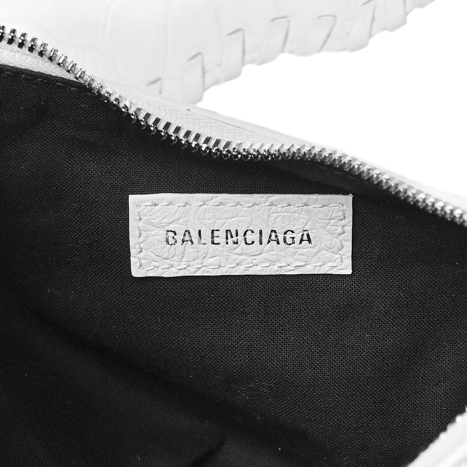 Balenciaga Extra Supple Calfskin Crocodile Embossed Le Cagole Shoulder Bag XS White 6 of 10