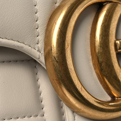 Gucci Calfskin Matelasse Studded Medium GG Marmont Shoulder Bag White 11 of 16