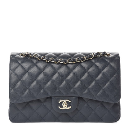 Chanel Caviar Quilted Jumbo Double Flap Navy Blue 1 of 11