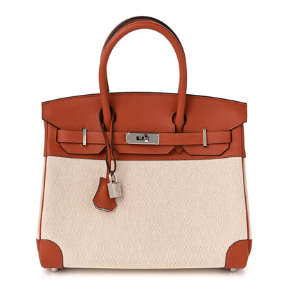 Hermes Toile Swift Verso Birkin 30 Cuivre Mauve Pale 1 of 11