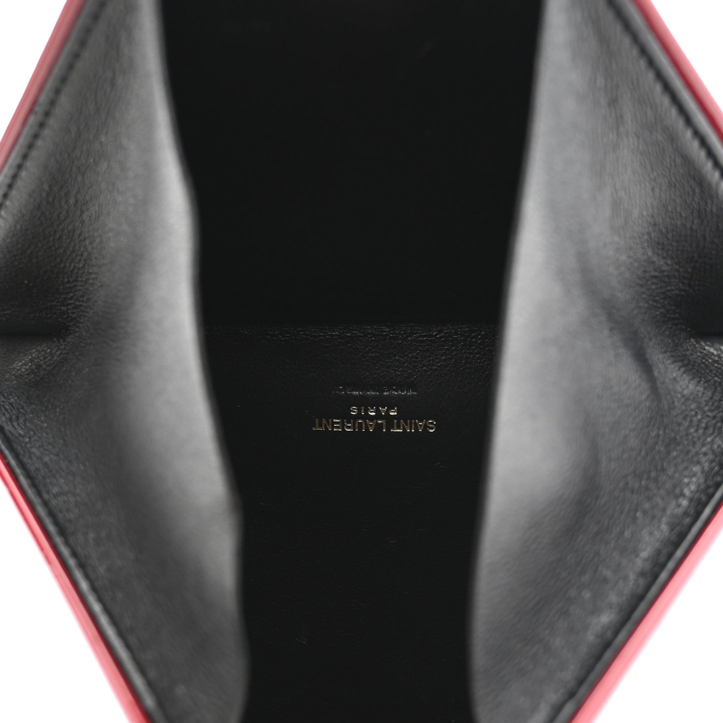 Patent Pyramid Clutch Rouge