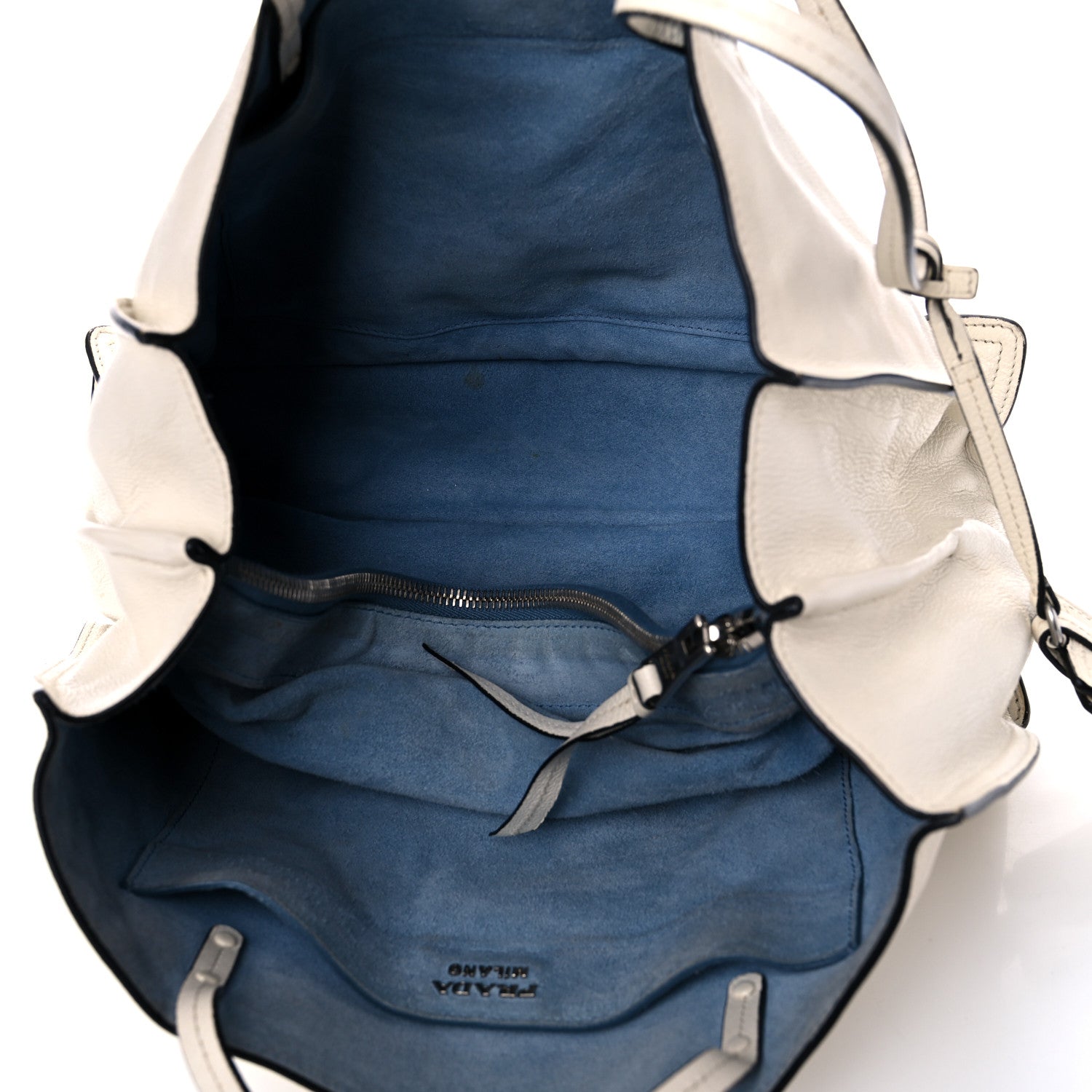 Prada Glace Calf Etiquette Tote Bianco Astra 5 of 15