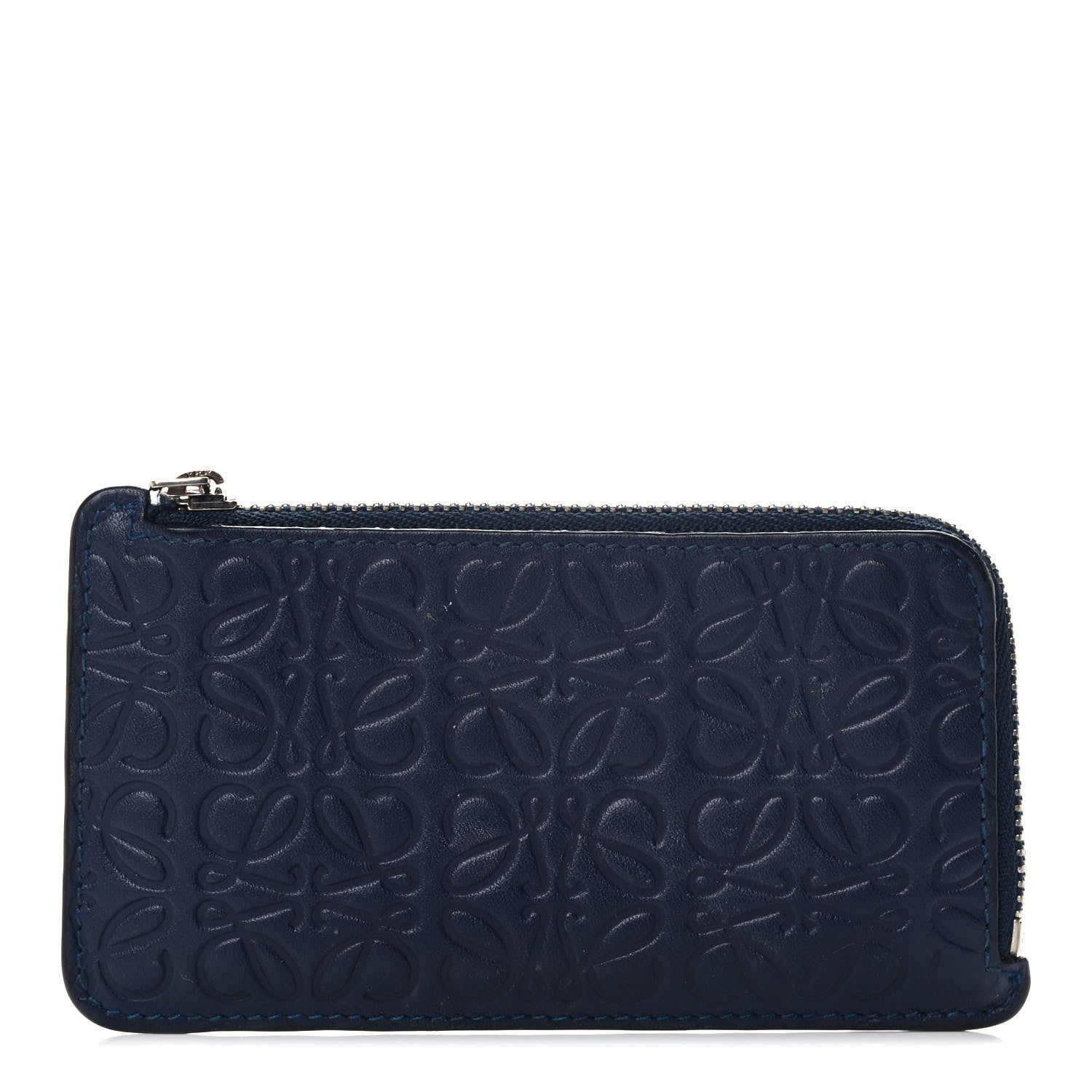 Loewe Calfskin Embossed Repeat Coin Card Holder Navy 1 of 8