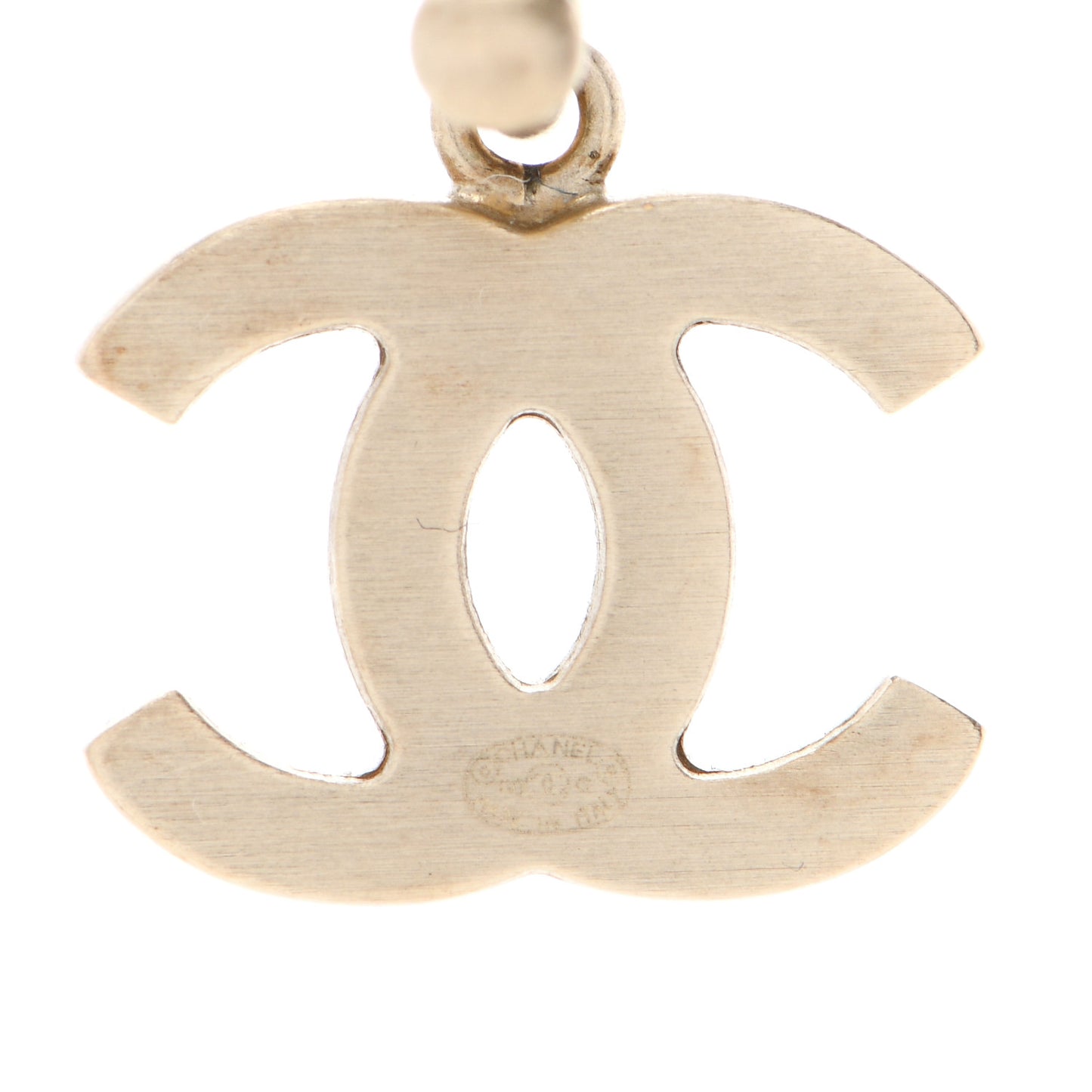 Enamel CC Drop Earrings Gold Red