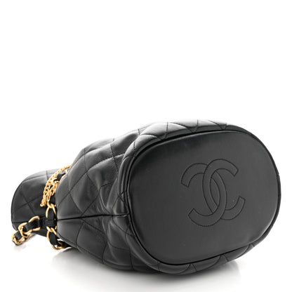Chanel Lambskin Quilted Fancy Jewel Bucket Drawstring Bag Black 4 of 11