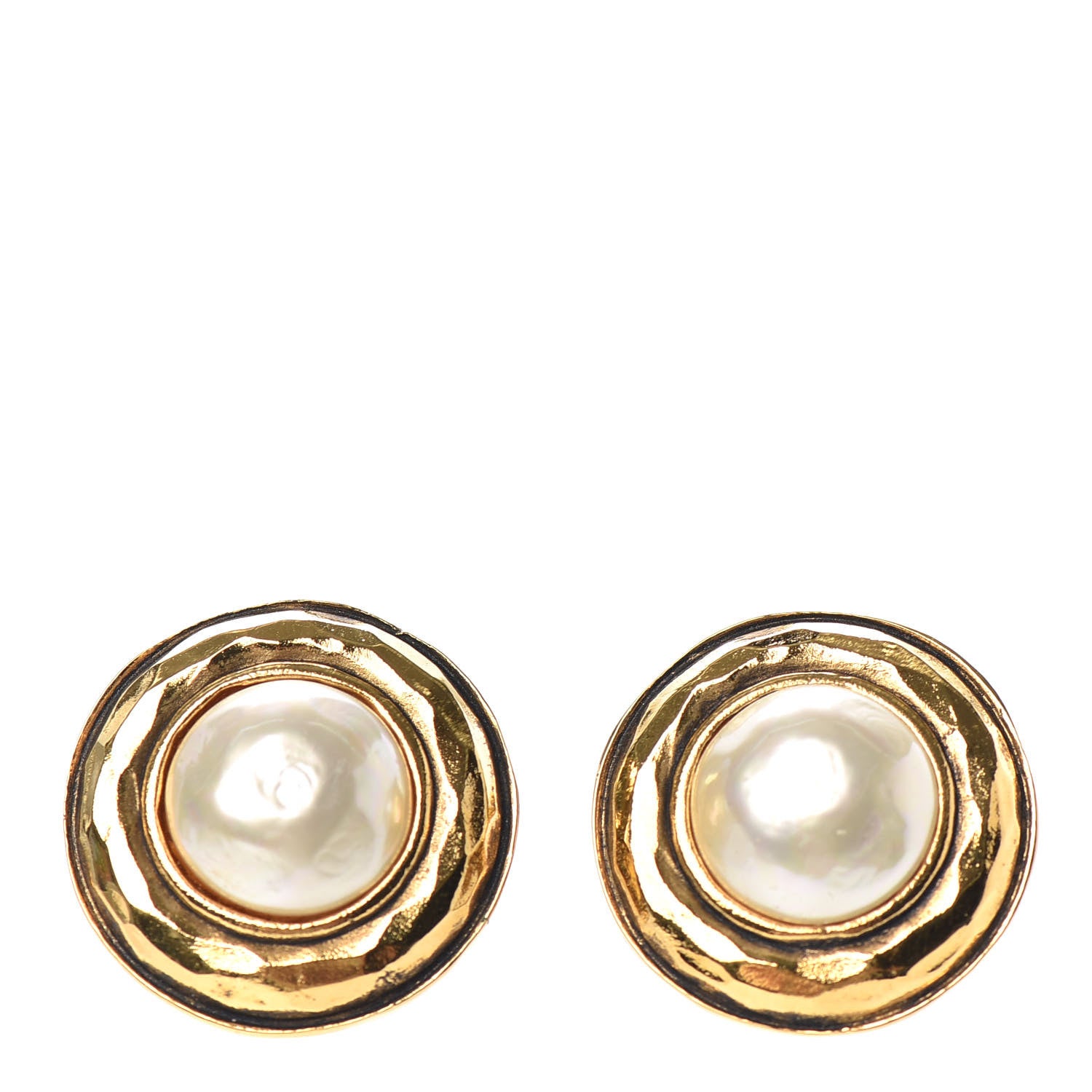 Chanel Pearl Clip On Earrings Gold 1 of 4
