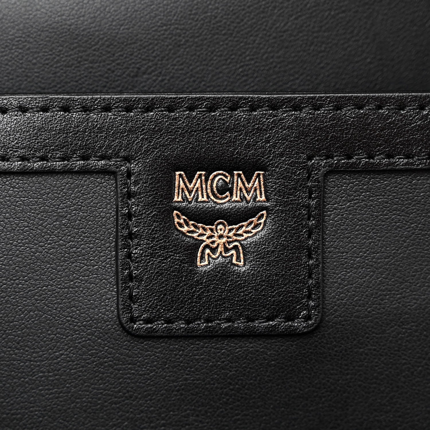 MCM Visetos Studded Small Studded Logo Stripe Backpack Cognac 6 of 10