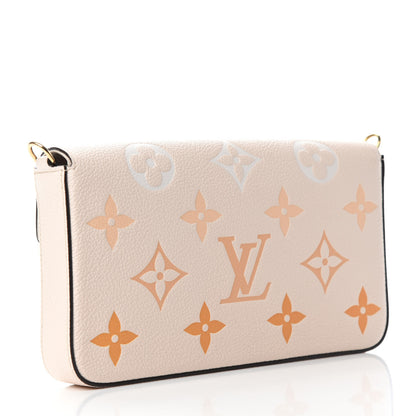 Louis Vuitton Empreinte Monogram Giant By The Pool Felicie Pochette Chain Wallet Cream Saffron 3 of 11