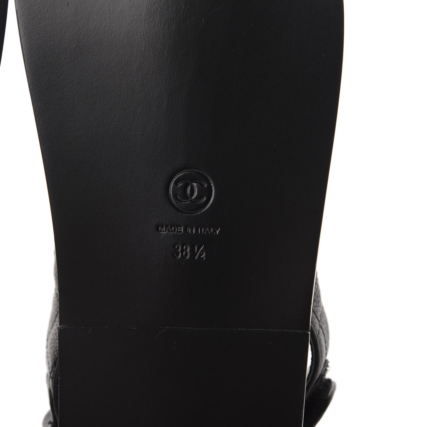 Grained Calfskin Velcro Dad Sandals 38.5 Black