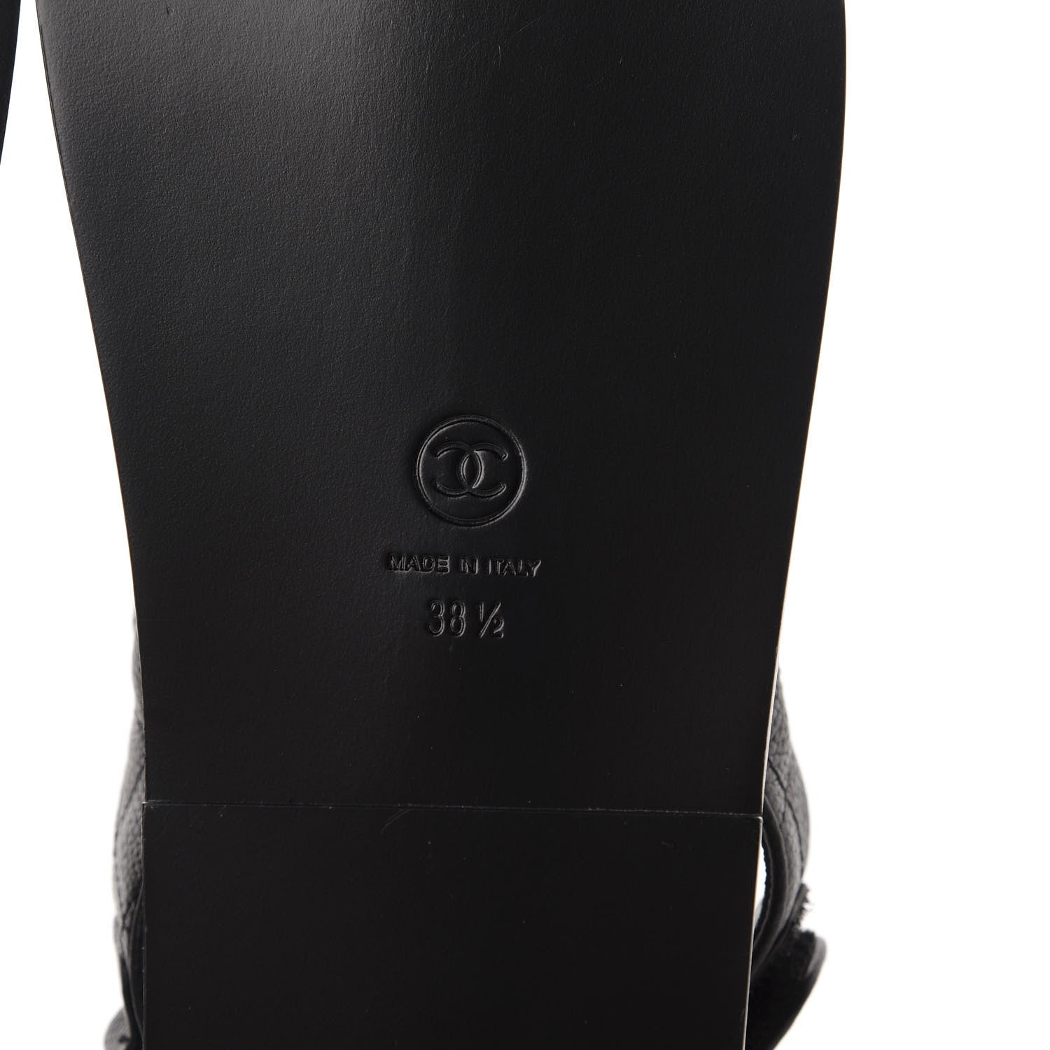 Chanel Grained Calfskin Velcro Dad Sandals 38.5 Black 9 of 10
