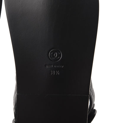 Chanel Grained Calfskin Velcro Dad Sandals 38.5 Black 9 of 10