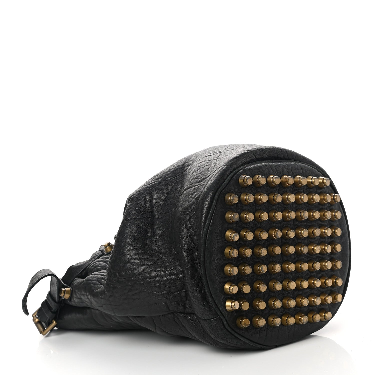 Alexander Wang Pebbled Lambskin Diego Bucket Bag Black Antique Brass Hardware 4 of 10