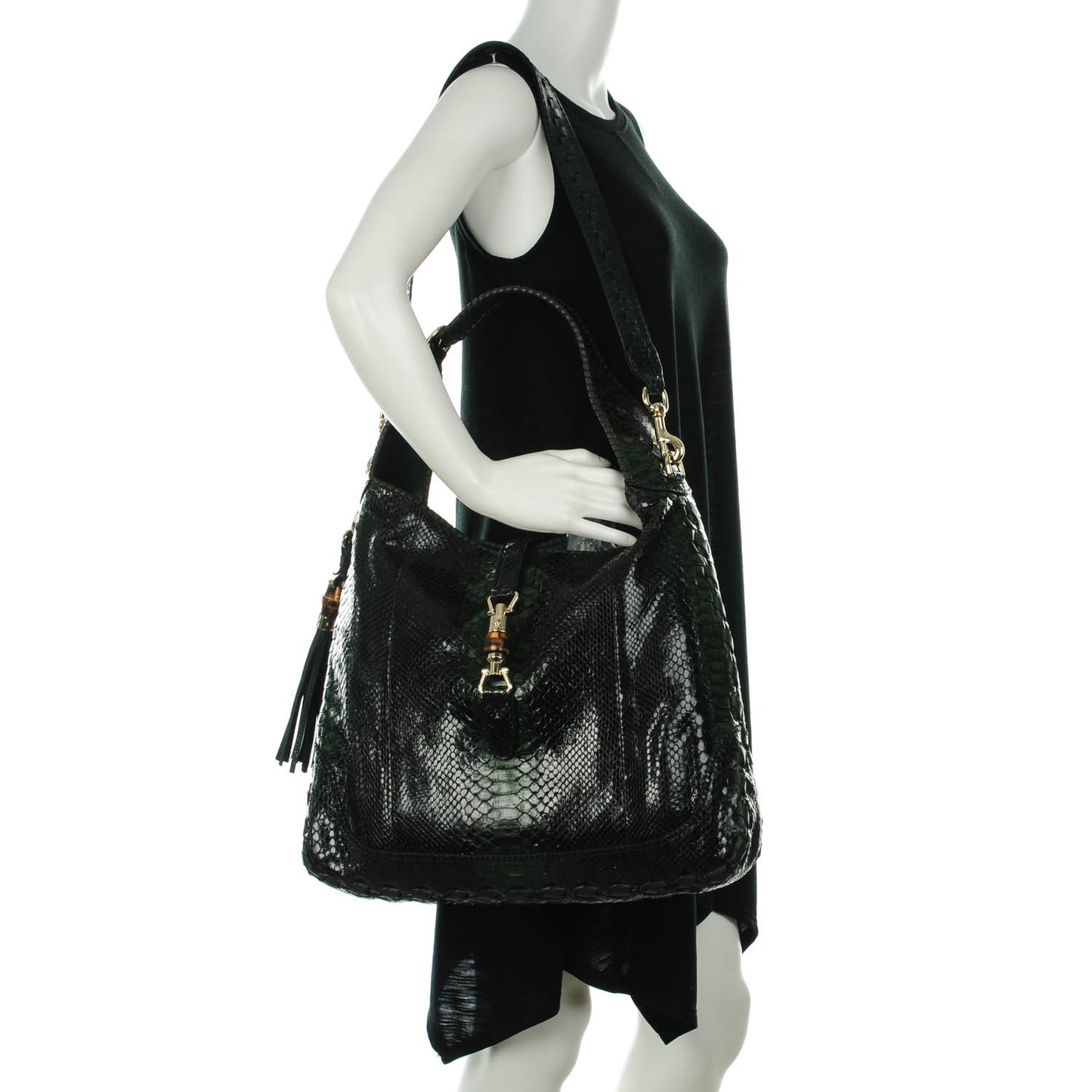 Python Large New Jackie Shoulder Bag Green