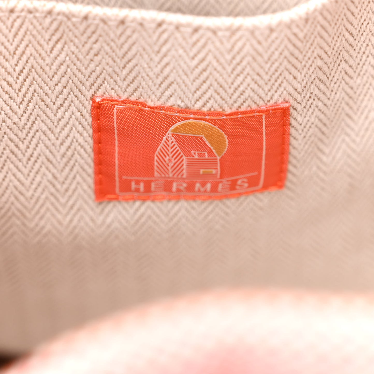 H Canvas Embroidered Les Cabanes Backpack Orange Feu