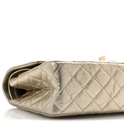 Chanel Metallic Aged Calfskin Quilted 2.55 Reissue 225 Flap Pale Gold 9 of 11