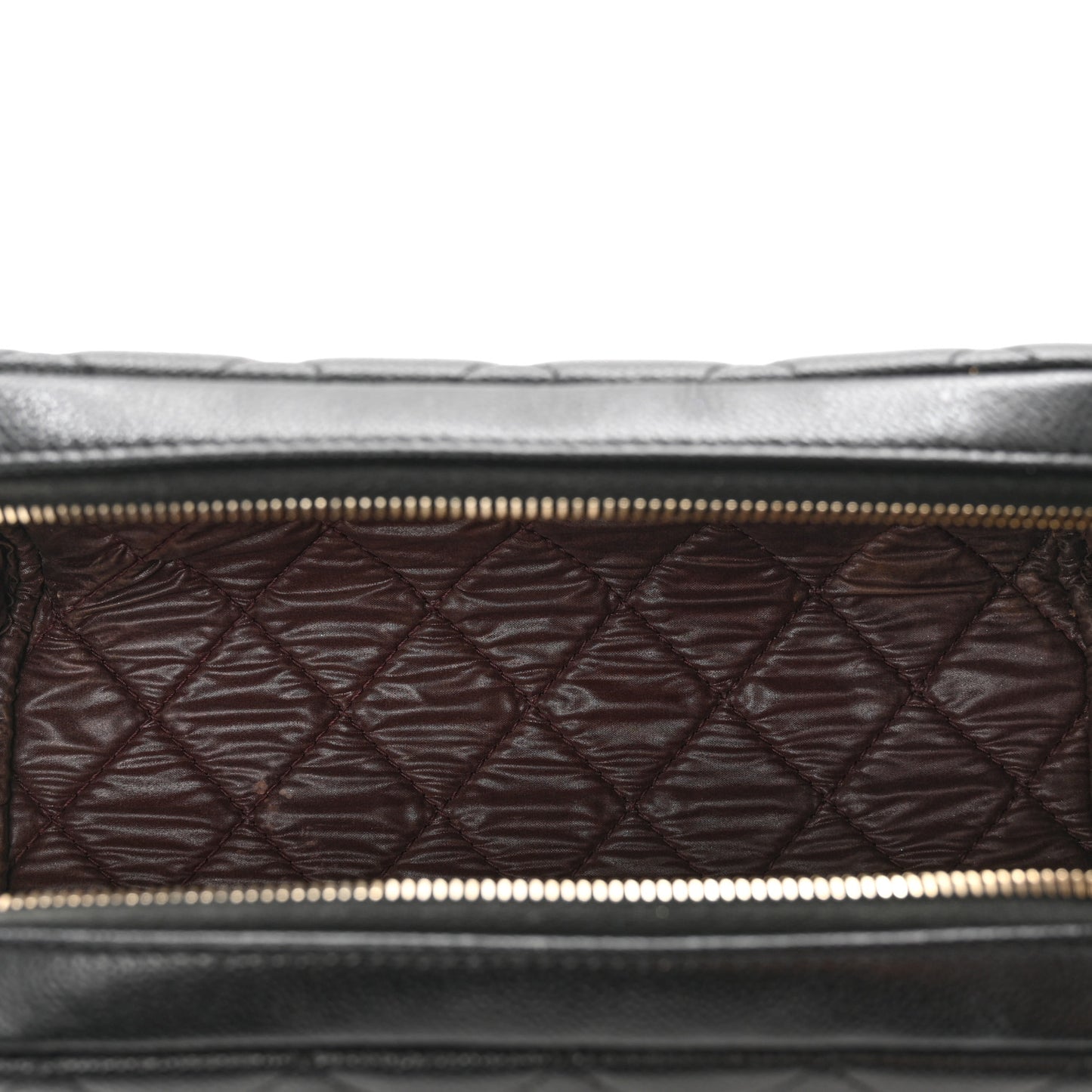 Caviar Quilted Double Zip Pouch Cosmetic Case Black