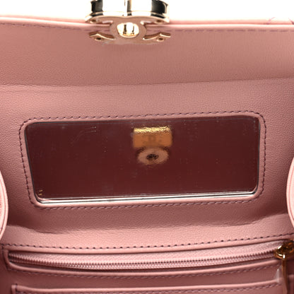 Chanel Shiny Calfskin Quilted CC Handle Vanity Flap Bag Pink 8 of 11