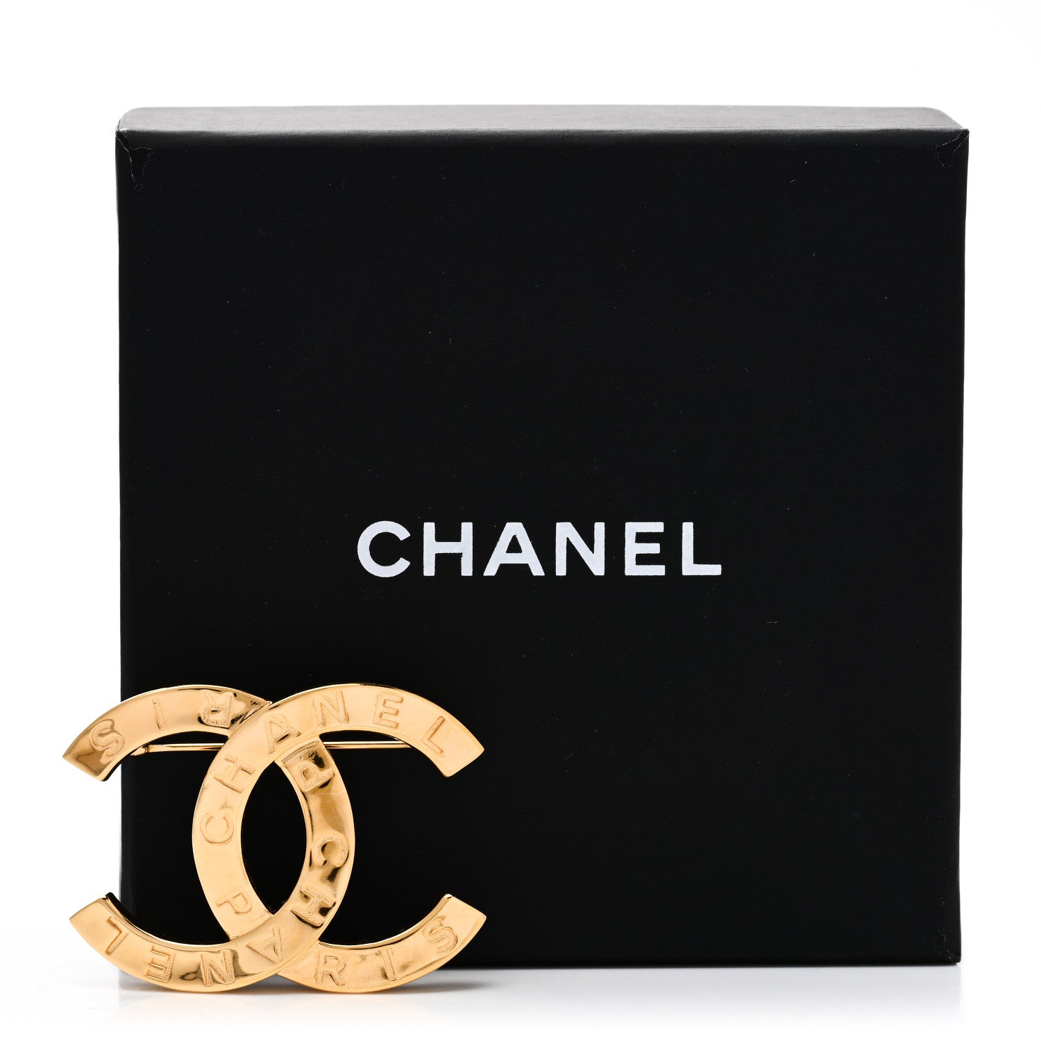 Chanel Metal Paris Button CC Large Brooch Gold 5 of 5