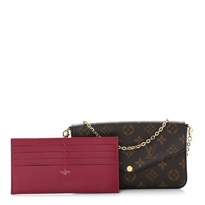 Louis Vuitton Monogram Pochette Felicie Chain Wallet Fuchsia 1 of 12