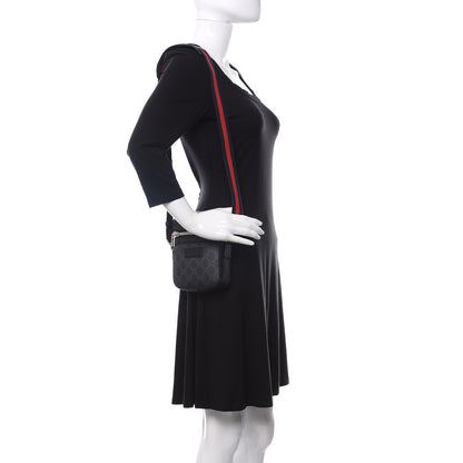 Gucci GG Supreme Monogram Appia Calfskin Web Small Camera Messenger Bag Black Grey 2 of 10