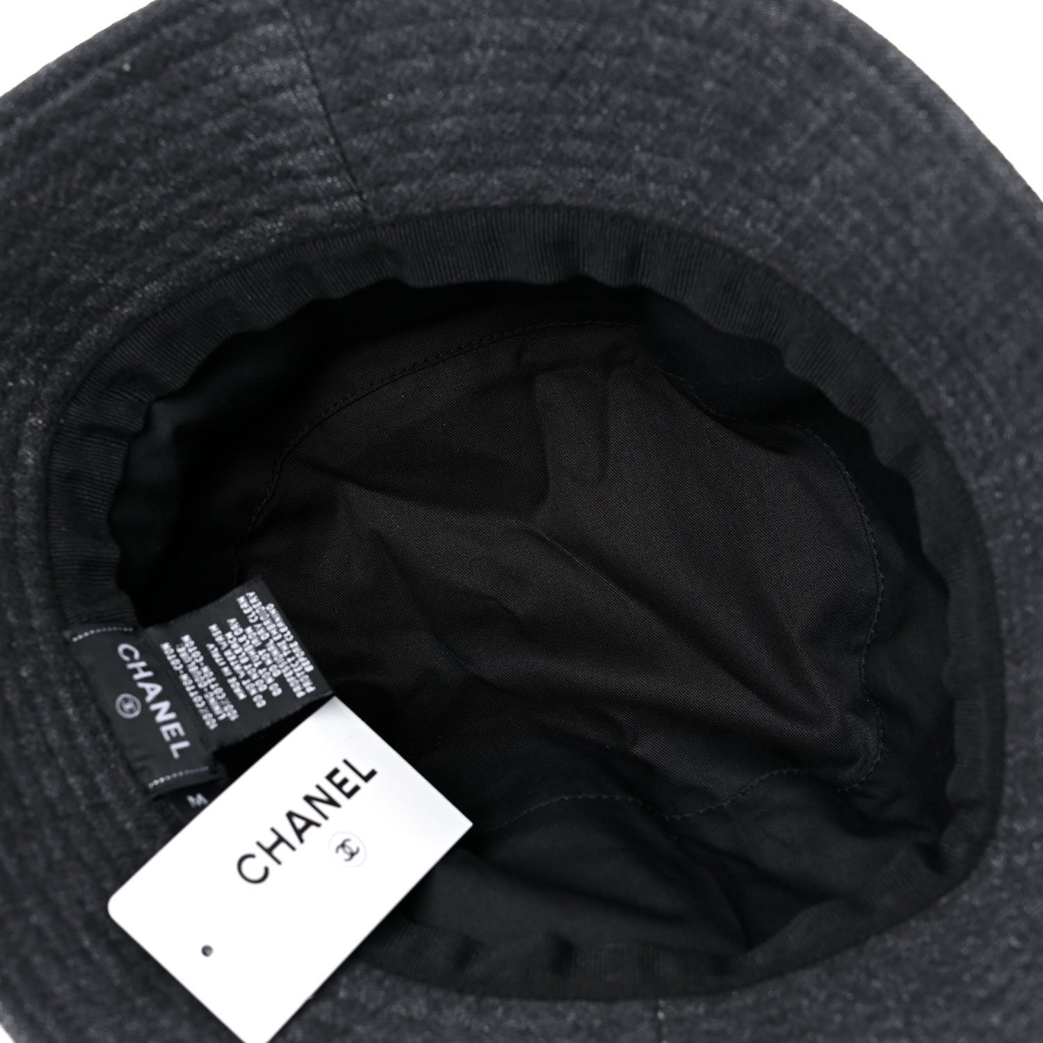 Chanel Fabric Logo Bucket Hat M Black 5 of 6