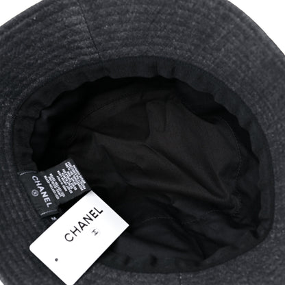 Chanel Fabric Logo Bucket Hat M Black 5 of 6